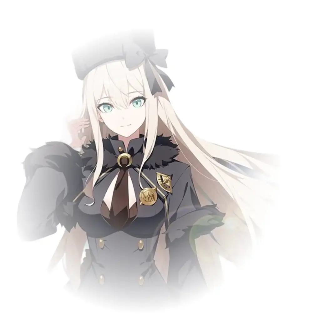 postać anime z mobilnej gry StarSavior z długimi blond włosami w futurystycznym otoczeniu akademii, promocyjny obraz z podglądu CBT na żywo